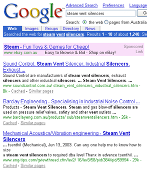 Screen shot of front page of Sound Control